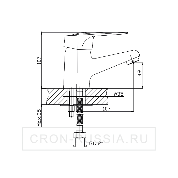 Смеситель для раковины Cron CN1004-2