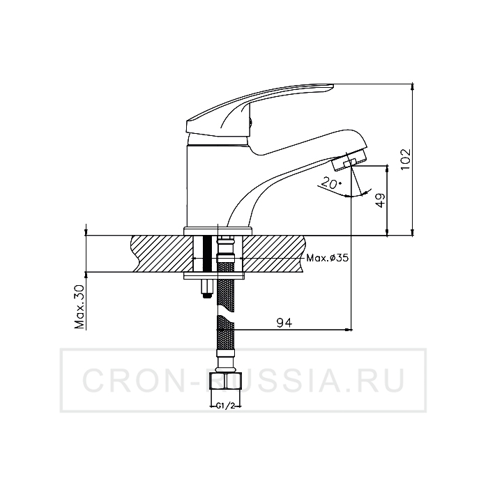 Смеситель для раковины Cron CN1039